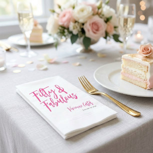 Fifty and Fabulous Name Date 50th Birthday Party Napkin