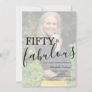 Fifty and Fabulous Photo 50th Birthday Party Invitation