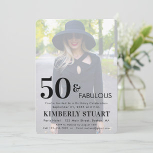 Fifty and Fabulous Photo 50th Birthday Party Invitation