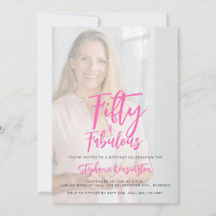Fifty and Fabulous Photo 50th Birthday Party Invitation