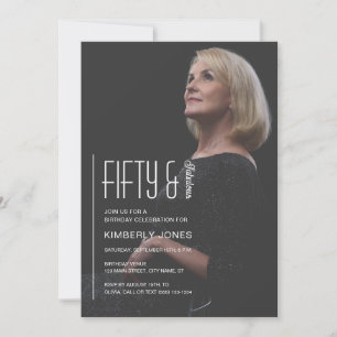 *Fifty and Fabulous Photo 50th Birthday Party Invitation