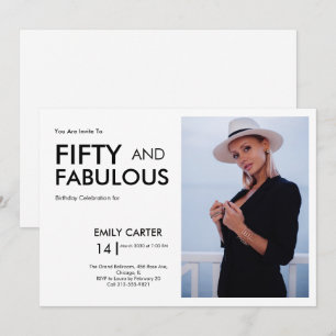 Fifty and Fabulous Photo 50th Birthday Party Invitation