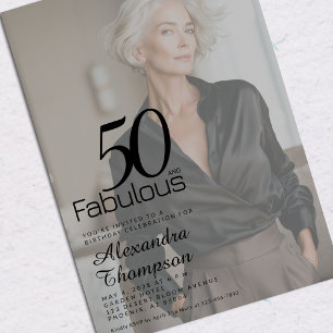 Fifty and Fabulous Photo 50th Birthday Party Invitation