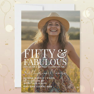 Fifty and Fabulous Photo 50th Birthday Party Invitation
