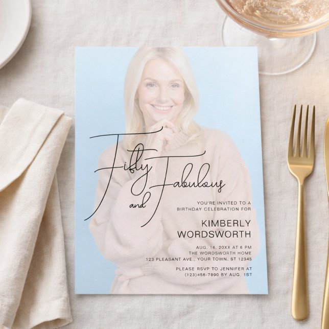 Fifty and Fabulous Photo 50th Birthday Party Invitation (Creator Uploaded)