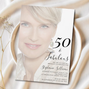 Fifty and Fabulous Photo 50th Birthday Party Invitation