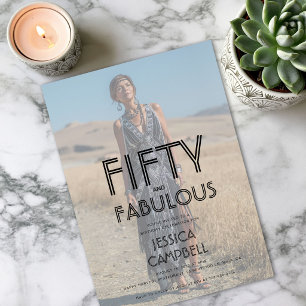 Fifty and Fabulous Photo 50th Birthday Party Invitation