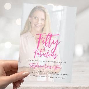 Fifty and Fabulous Photo 50th Birthday Party Invitation