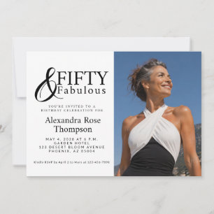 Fifty and Fabulous Photo 50th Birthday Party Invitation