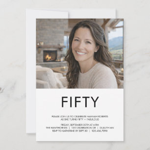 Fifty and Fabulous Photo 50th Birthday Party Invitation