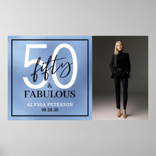 Fifty and Fabulous Photo 50th Birthday Party Poster