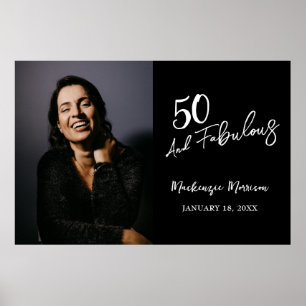 Fifty and Fabulous Photo 50th Birthday  Poster
