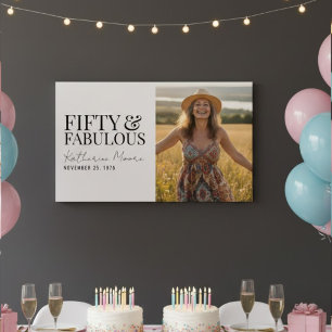 Fifty and Fabulous Photo 50th Birthday  Poster