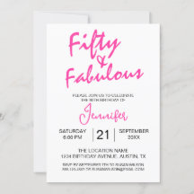 Fifty and Fabulous Pink 50th Birthday