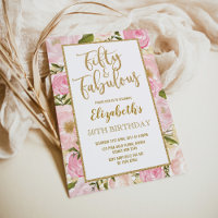 Fifty and Fabulous Pink Gold Floral 50th Birthday