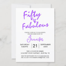 Fifty and Fabulous Purple 50th Birthday