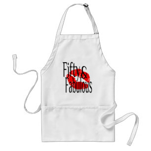 Fifty and Fabulous with Hot Red Lips Standard Apron