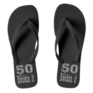 Fifty and Rockin It Fiftieth Birthday Thongs