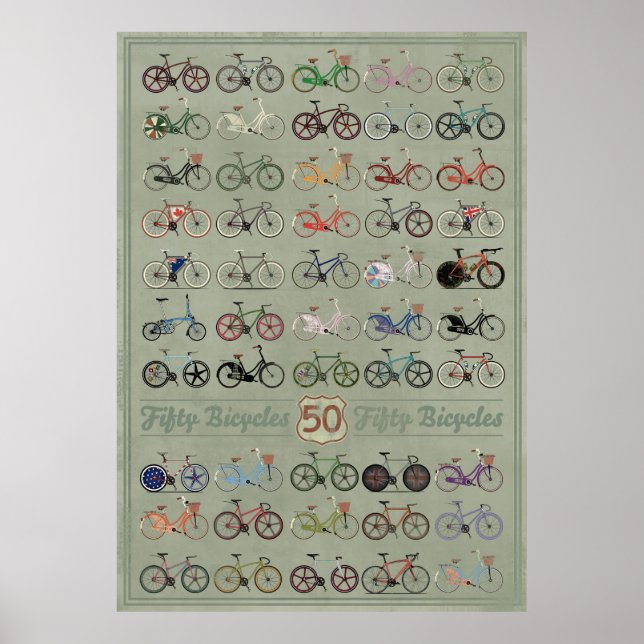 Fifty Bicycles Poster (Front)