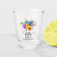 Fifty' Bright & Bold Floral 50th Birthday