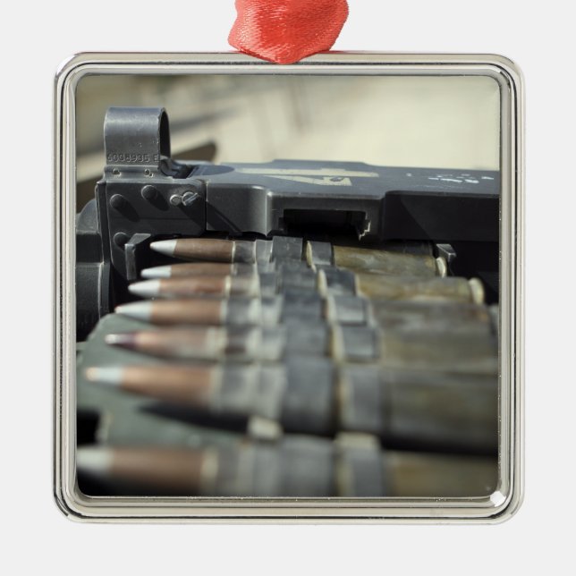 Fifty-calibre machine gun rounds metal tree decoration (Front)