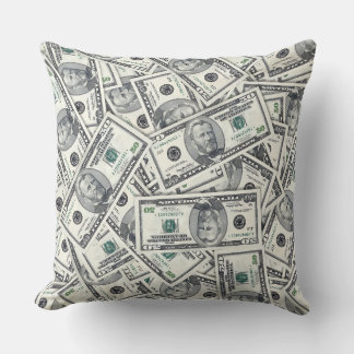 Fifty Dollar Bill Money Pattern Cushion