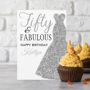Fifty & Fabulous 50th Birthday Card