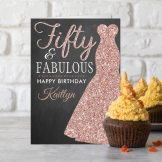 Fifty & Fabulous 50th Birthday Card