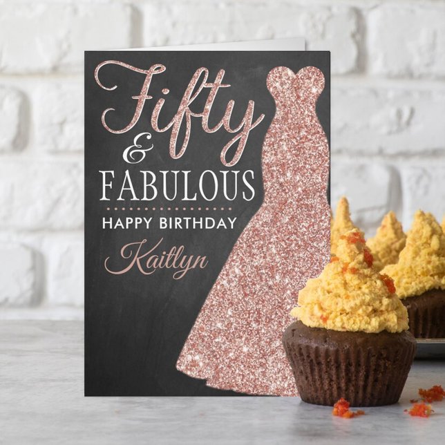 Fifty & Fabulous 50th Birthday Card (Creator Uploaded)