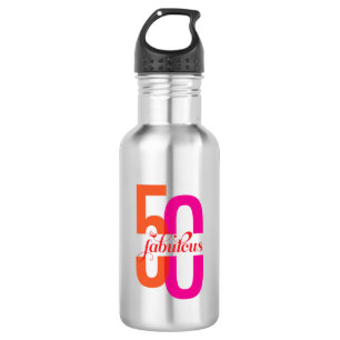 Fifty & Fabulous 50th Birthday Colourful 532 Ml Water Bottle