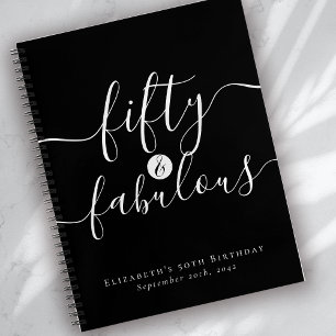 Fifty & Fabulous 50th Birthday Guestbook Notebook