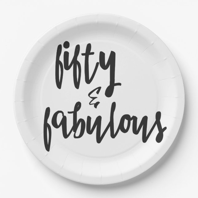 Fifty & Fabulous - 50th Birthday Paper Plates (Front)