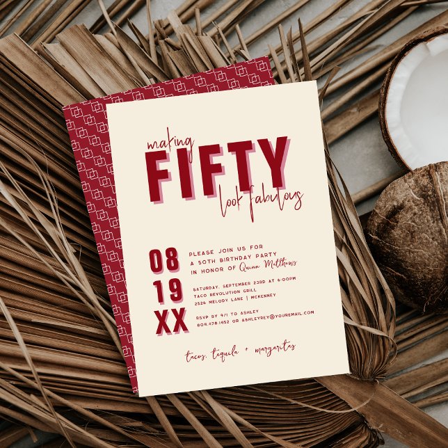 Fifty & Fabulous | 50th Birthday Party Invitation (Creator Uploaded)