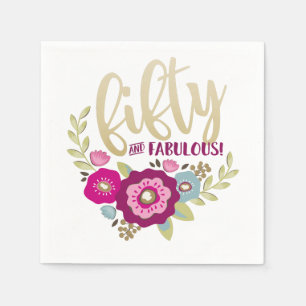 Fifty Fabulous 50th Birthday Party Napkin