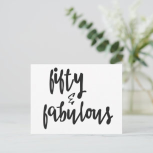 Fifty & Fabulous - 50th Birthday Postcard