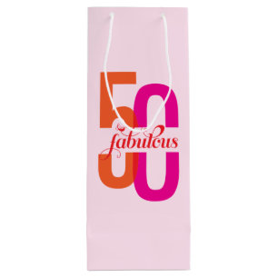 Fifty & Fabulous 50th Birthday Wine Gift Bag