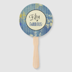 Fifty & FABULOUS! Birthday Urban Ecru Personalised Hand Fan