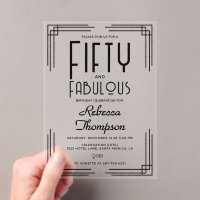 Fifty Fabulous Black White Art Deco 50th Birthday