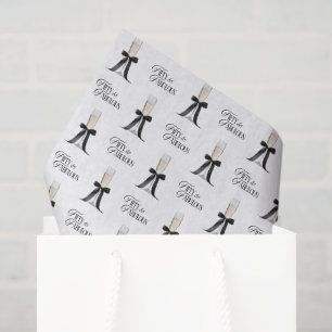 Fifty & Fabulous Chic Champagne Bow 50th Birthday Tissue Paper