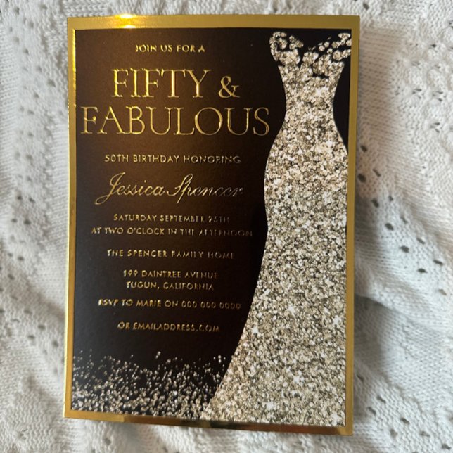 Fifty & Fabulous Golden Foil 50th Birthday (Creator Uploaded)