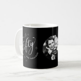 Fifty Fabulous Modern Black 50th Birthday Photo Coffee Mug