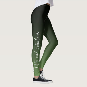 Fifty & Fabulous on Moss Green & Black Ombre Leggings