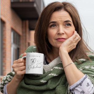 Fifty Fabulous Personalised 50th Birthday Coffee Mug