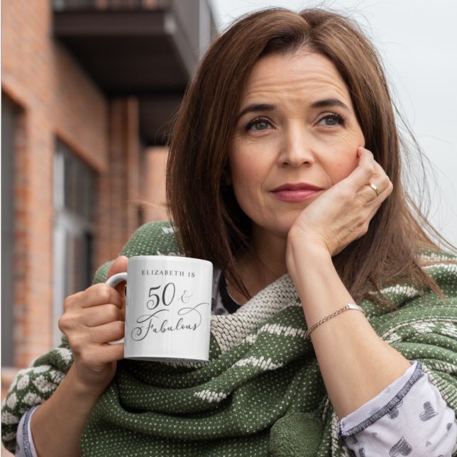 Fifty Fabulous Personalised 50th Birthday Coffee Mug (Creator Uploaded)