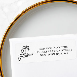 Fifty Fabulous Pink 50th Birthday Return Address Label