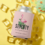 Fifty Fabulous Pink Flamingo 50th Birthday Can Cooler<br><div class="desc">Cheers to 70 years of sparkle, sass, and fabulous flamingo flair! This adorable can cooler features a chic pink flamingo and bold “Seventy & Fabulous” lettering, making it the perfect party favour or gift for the birthday queen who’s aging like fine wine. Whether you're sipping cocktails by the pool, celebrating...</div>