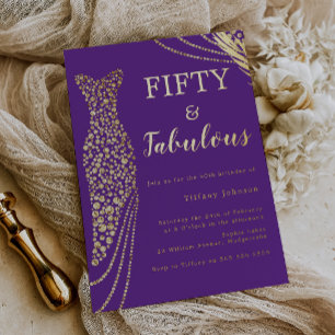 Fifty & Fabulous Purple & Gold 50th Birthday