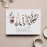 Fifty Florals - 50th Birthday - Silver<br><div class="desc">Modern watercolour florals and boho leaves with the word 'fifty' in real silver foil. Perfect for your 50th Birthday party!</div>