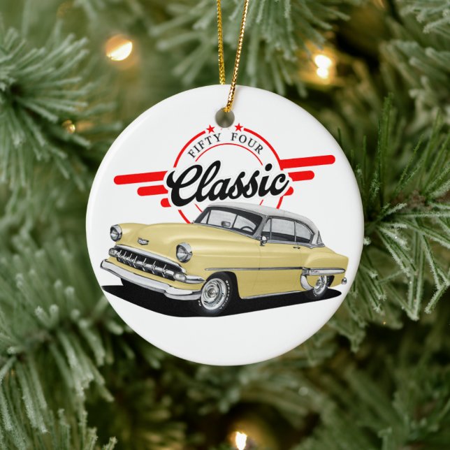 Fifty Four Classic Car Ceramic Ornament (Tree)