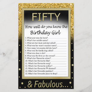 Fifty How well do you know the birthday girl